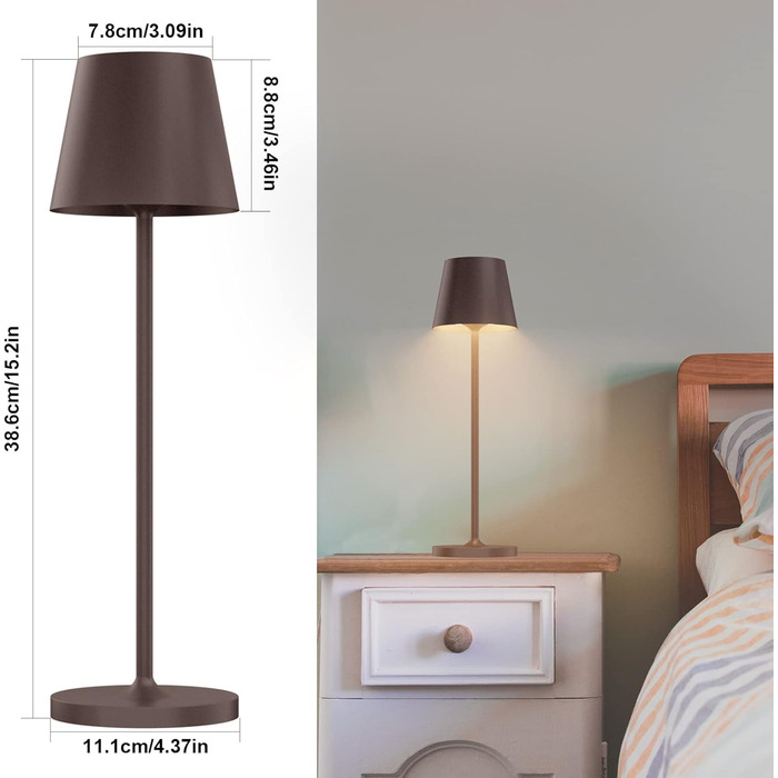 LED акумуляторні настільні лампи Klighten (2 шт.), диммування, для дому та вулиці, USB-зарядка, 3000K, рожевий, IP54, алюміній