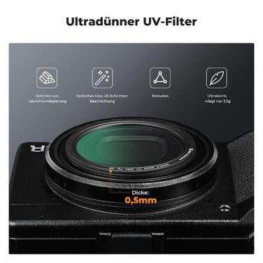 Фільтр UV K&F Concept для Ricoh GR II/III/IV/IIIx/IIIx HDF - захист об'єктива