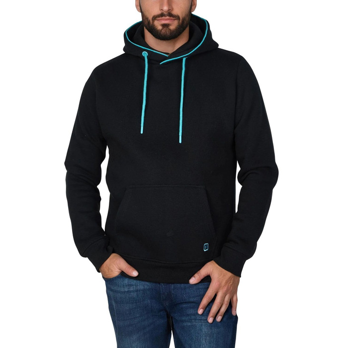 Чоловічий худі riverso RIVSandro Regular Fit з капюшоном, колір Black-tropical Turquoise