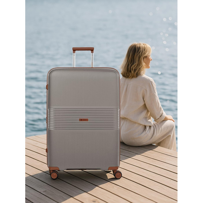 Набір валіз Cappuccino Eco Edition 3-в-1: розширювані, з TSA-замком та подвійними колесами
