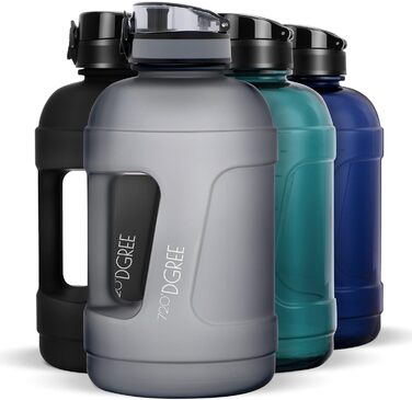 Фітнес пляшка для води 720°DGREE uberBottle Jug 2300 мл, BPA-free, з ручкою, для спорту та тренувань, сіра Stone Gray, софт-тач