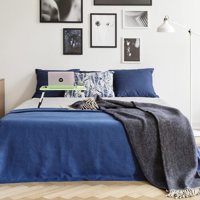 Столик для ноутбука Relaxdays на ліжко/диван, 26 x 63 x 40 см, розкладний, зелений, MDF, метал