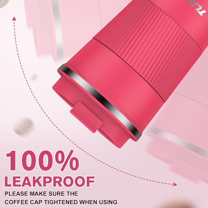 Термокружка для кави з кришкою 380мл, з подвійними стінками, з нержавіючої сталі, для гарячих та холодних напоїв (Рожевий)