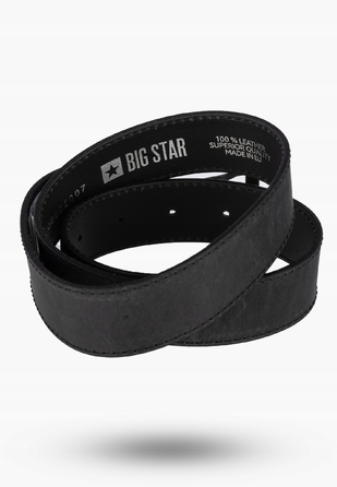 Чоловічий шкіряний ремінь BIG STAR класичний, чорний, OO675007 90