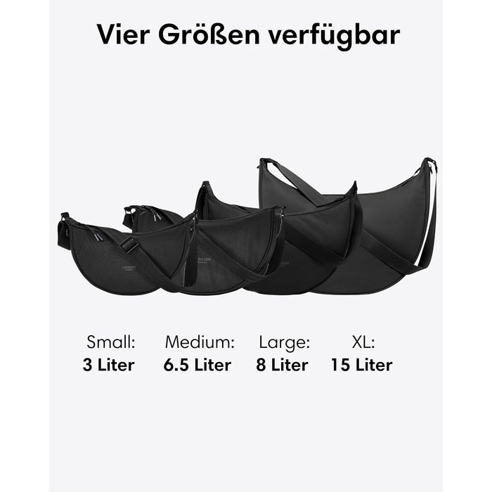 Сумка через плече LARKSON Solveig Medium бежева (Taupe) 8л – Водовідштовхувальна напівмісячна сумка Moon Bag для жінок та чоловіків