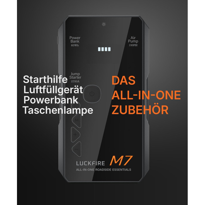 Powerbank для авто Smart Starthilfe з компресором, 12V, 60Wh - Запуск двигуна та підкачка шин, до 8.5л бензину/6.5л дизелю