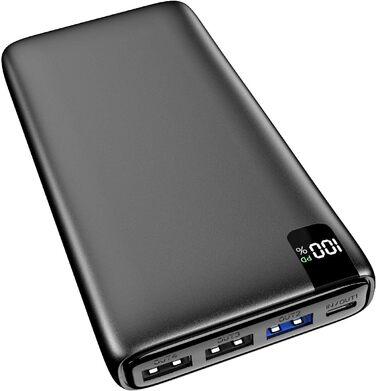 Powerbank 26800mAh з LED дисплеєм: швидка зарядка 22.5W, USB-C вхід/вихід, для смартфонів та планшетів