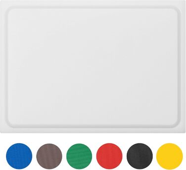 Пластикова кухонна дошка Morleos 45x30x2 см, біла, з соковловлювачем, для професійної кухні, стійка до деформації, безпечна для ножів, підходить для посудомийної машини, HACCP, вибір кольору та розміру
