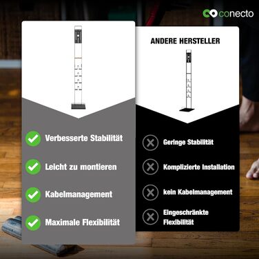 Підставка для пилососа Conecto: універсальна сумісна з Dyson Gen5, V15, V12, V11, V10, V8, V7, V6 (чорний бук)