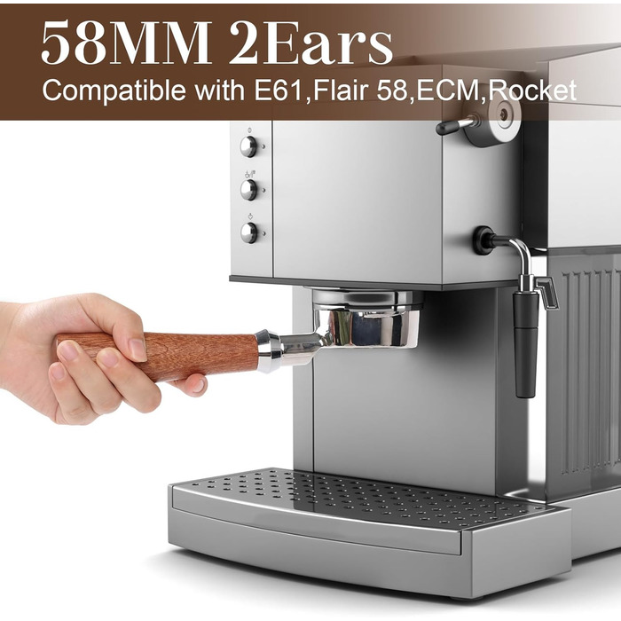 Портфільтр 51 мм сумісний з DeLonghi Dedica, La Specialista EC9335M/EC9155M/EC9355M/EC9665M, бездонний портфільтр з нержавіючої сталі, сито для еспресо, фільтр-корзина