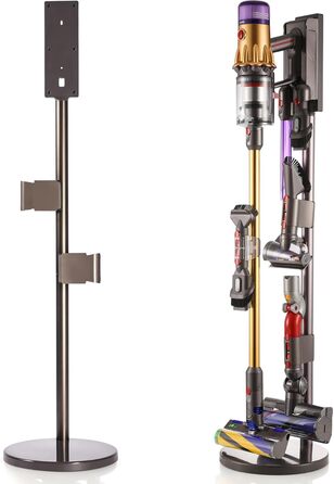 Arondson Vacuum Stand, height-adjustable stand for Dyson V15 Detect V12 V11 V10 V8 V7, aluminum storage stand for 8 accessories, ASS001