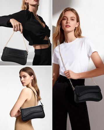 Жіноча сумка через плече, екошкіра, вінтажна Saddle Bag з 2 знімними ремінцями (Чорна, м'яка)