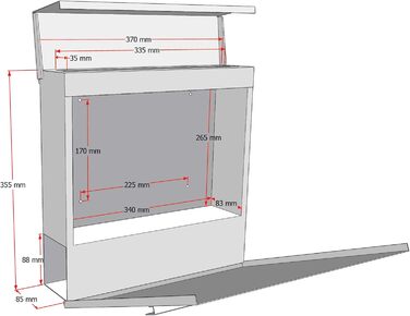 Поштова скринька Metzler Modell G антрацит, порошкове покриття RAL 7016, з гравіюванням та табличкою з нержавіючої сталі, настінний монтаж, 37x37x10.5 см