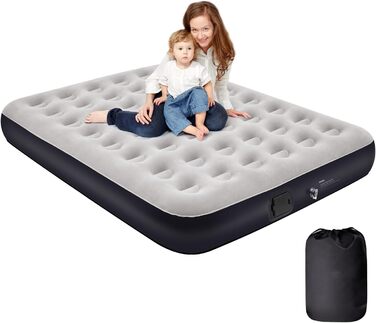 Надувне ліжко для двох осіб з автоматичним накачуванням, 198x152x25 см, Deep Blue
