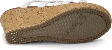 Босоніжки жіночі Skechers Beverlee Tiger Posse на танкетці, білі - 39 EU (широкі)
