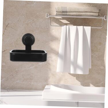 Настінний диспенсер для мила з присосками, мильниця, тримач для ванної кімнати та кухні, без інструментів, міцний та простий у встановленні, чорний