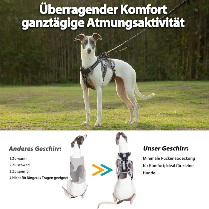 Нашийник для собак Huntboo, великі породи, анти-злам, світловідбиваючий, водонепроникний, регульований, для прогулянок та бігу (Чорний, L, упаковка з 1)