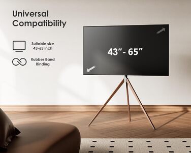 Підставка для телевізора FITUEYES 43-65 дюймів, настільна, регульована висота, чорна