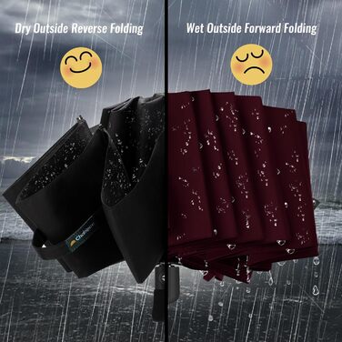 Чакіпі Чакіпі Kompakter Reise Regenschirm: Великий, стійкий до вітру, складаний парасоль для чоловіків та жінок, автоматичний, чорний, 105 см розмах