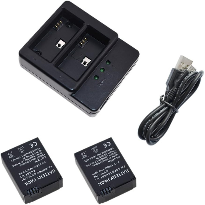 Акумулятор Suptig (2 шт) та подвійний зарядний пристрій для GoPro HERO3 / HERO3+ / AHDBT-301 / AHDBT-302