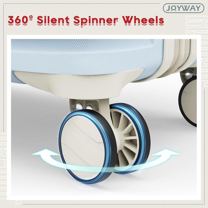 Набір валіз Joyway для ручної поклажі, розширюваний, з TSA-замком (світло-блакитний, 6 предметів, 13/20/24/28)