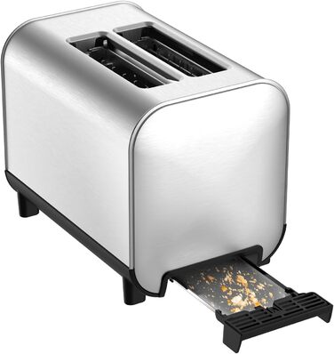 Krups KH682D Excellence Toaster | 8 Browning Levels | 4 Functions | 2-Slice Toaster | Lift Function | Removable Crumb Tray | 850 Watt | Brushed Stainless Steel