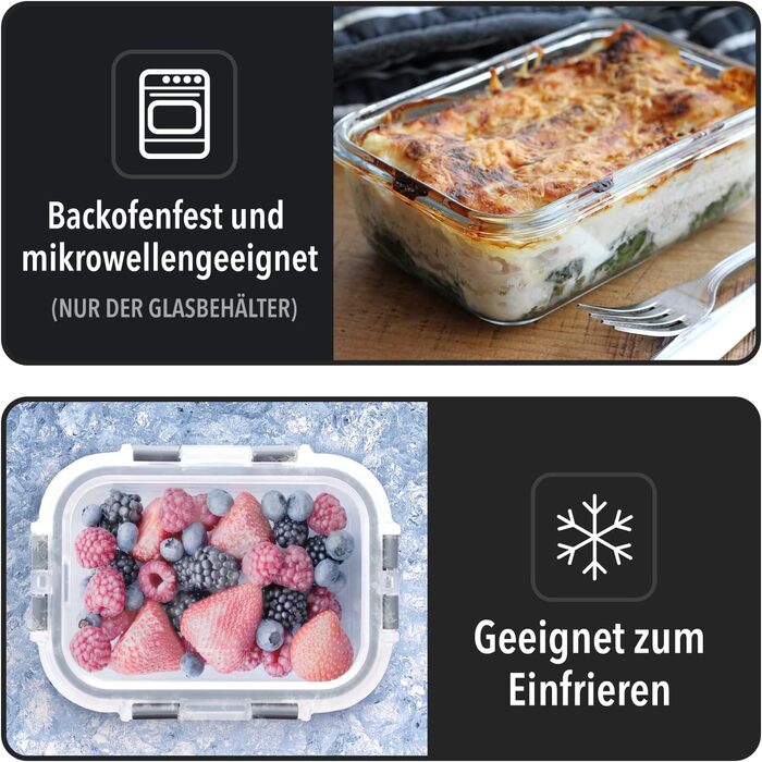 Glass Storage Box for Food - [Pack of 10] Lunchboxes for Healthy Meals with Airtight Lids - Airtight Storage Containers, Lunch Boxes BPA-free, Leak-proof (10 Lids & 10 Containers)