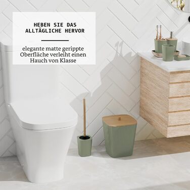 Набір аксесуарів для ванної кімнати Clara Clark 20 предметів (Салатовий зелений) - повний комплект (без килимка)