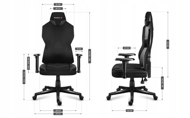 Ігрове крісло Huzaro Combat 6.2 RGB, тканина, чорне