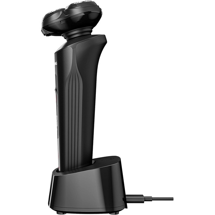 Електричний чоловічий бритва Grundig ProClub MS 9130 з датчиком BeardCare, леза з титану, вологе/сухе гоління, тример для довгої щетини, корпус з 61% переробленого пластику, матовий чорний/червоний