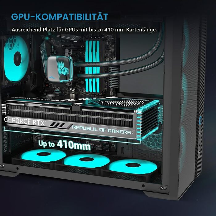 Ігровий корпус для ПК SAMA S50 Airflow, 4 ARGB PWM вентилятори, USB Type-C, Mesh-панель, чорний