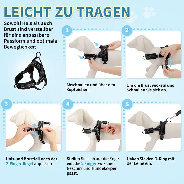 Шлейка для собак середнього та малого розміру з повідком, м'яка, не тягне, чорна, розмір S