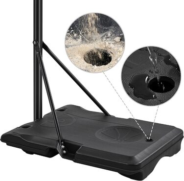 Yaheetech Adjustable Height Basketball Hoop Stand with Wheels - Indoor/Outdoor Basketball System, Water/Sand Fillable Base, 216-246cm