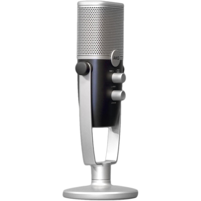 AKG Ara USB-C конденсаторний мікрофон для подкастів, відео, геймінгу та стрімінгу, синьо-сріблястий