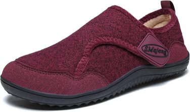 SMajong Теплі домашні тапочки для чоловіків та жінок. Зручні, неслизькі, легкі, з повним закриттям, з фетру. Для дому та вулиці. Розміри 36-46. Колір: червоний.