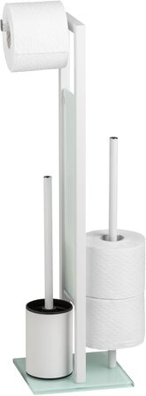 Набір для туалету WENKO Rivalta: тримач туалетного паперу та щітки для унітазу, сталь, білий, 23 x 70 x 18 см