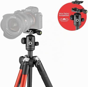 Штатив-трипод JOBY RangePod червоний алюмінієвий для смартфона та камер (DSLR, CSC, бездзеркальних) з кулястою головкою, затискачем та сумкою для влогерів, TikTok та YouTube