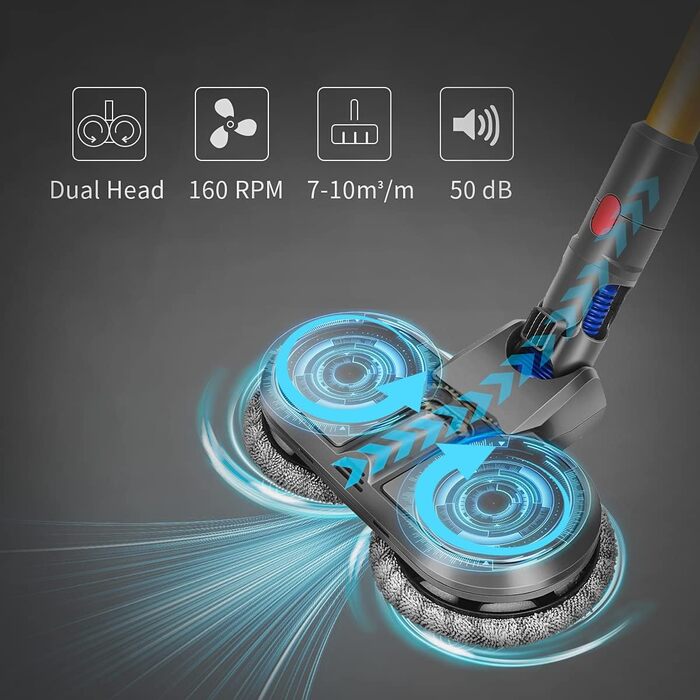 Насадка для миття підлоги DrRobor для Dyson V12 Detect Slim, з'ємний бак для води та 12 миючих моп