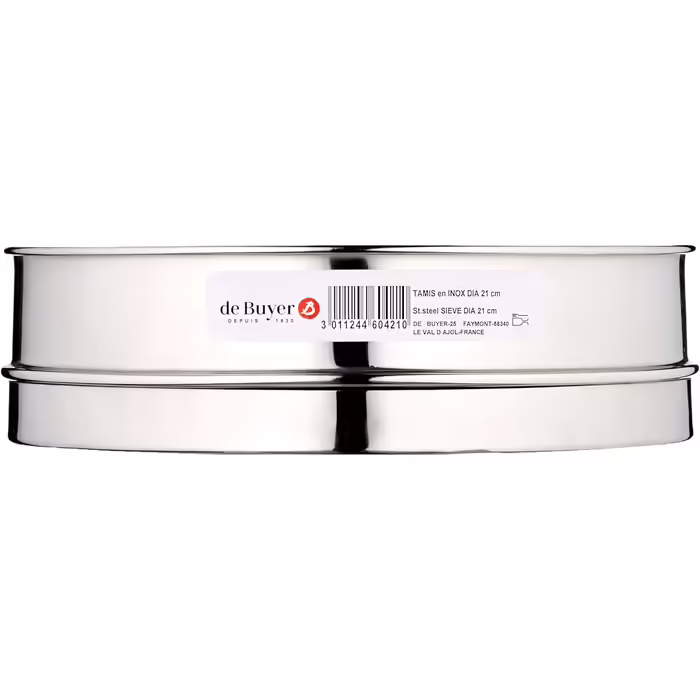 De Buyer Flour Sifter, Stainless Steel, Silver, 22.2 x 21.6 x 6.8 cm