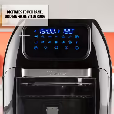 Tristar Hot Air Fryer 10 L, oil-free baking, 10 programs, touchscreen, dishwasher-safe parts, non-stick coating, including accessories, 1800 W, Airfryer FR-6964 Hot Air Fryer and Oven 10L