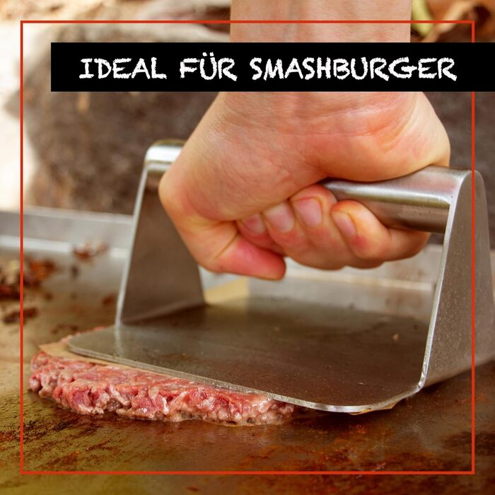 Набір для приготування бургерів DREIBERG® з нержавіючої сталі (9 предметів): шпатель, кришки для плавлення, прес, смашер, дозатор спецій, рецепти, папір для випікання