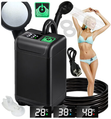 Портативний туристичний кемпінговий душ з акумулятором 7800mAh