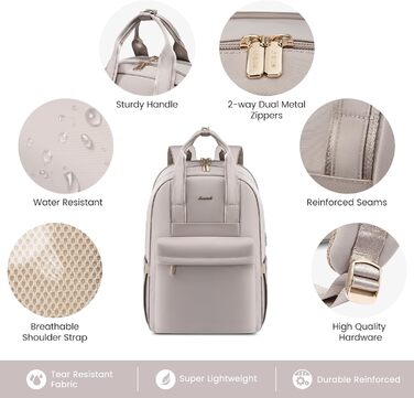 Жіночий рюкзак LOVEVOOK, 17.3 дюйми, з відділенням для ноутбука, для подорожей, роботи, навчання, чорний/сірий
