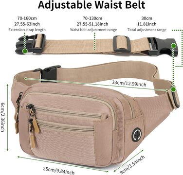 Поясна сумка на пояс, на стегно, унісекс, сучасна, для подорожей, активного відпочинку, собак, чоловіків та жінок (Хакі)