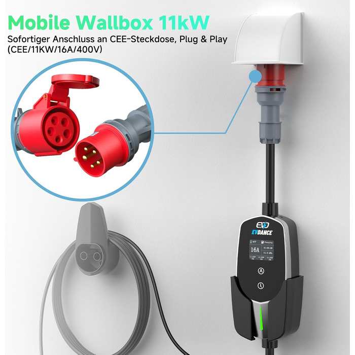 Кабель для зарядки електромобіля Type 2 - Schuko, 3.68 кВт, 6.1 м, 6-16A, для електромобілів та гібридів (PHEV/EV)