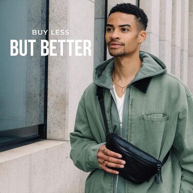 Berliner Bags Преміум Поясна Сумка Noah, Чоловіча/Жіноча Сумка через Плече з Шкіри, Кросбоді, Чорна