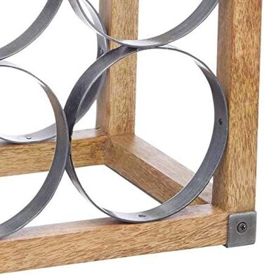 Винна полиця KitchenCraft Industrial Kitchen на 6 пляшок, метал, бежево-сіра, 30x18x18 см