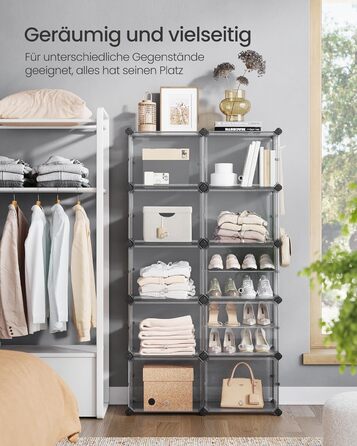 SONGMICS 10-Tier Shoe Rack, Shoe Cabinet, 30 x 40 x 30 cm per compartment, narrow, with doors, steel frame, plastic, for hallway, bedroom, entrance area, LPC035B01 (10 tiers (83B x 156H cm), Slate Grey)