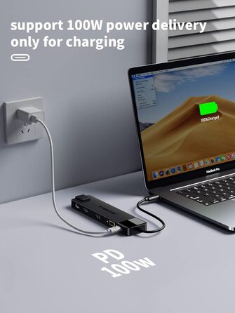 Док-станція USB-C хаб 13-в-1 з підтримкою 2 моніторів 4K HDMI, VGA, Ethernet, USB 3.0/2.0, PD 100W, SD/TF, AUX для Windows/Mac/Dell/HP