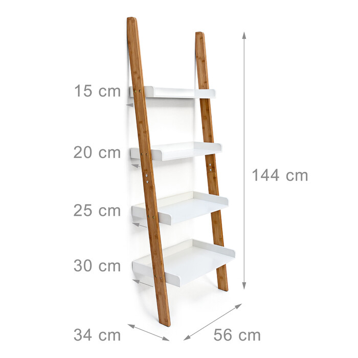 Relaxdays Bamboo Ladder Shelf